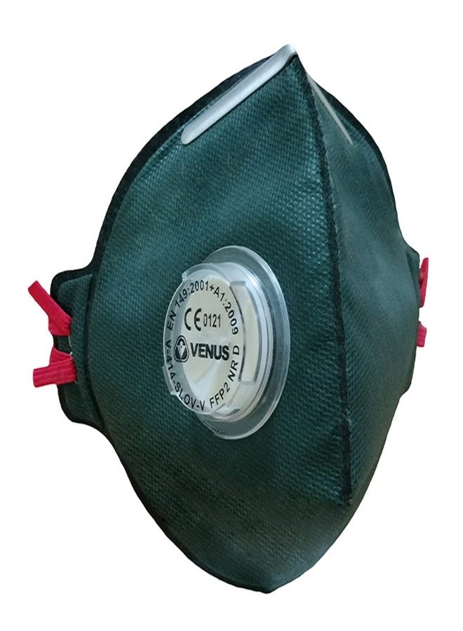 VENUS - V-414 SLOV-V - FFP2 Painting Respirator Mask - CE Approved, Unisex Fold Flat Design with Stay Cool Exhalation Valve & Carbon Filter for Chemical Odors, Head Loop - Pack of 5 - Image 2